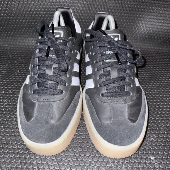 Adidas Samba Originals Platform Black White Gum Sneakers Shoes Womens Size 9 - Picture 2 of 8